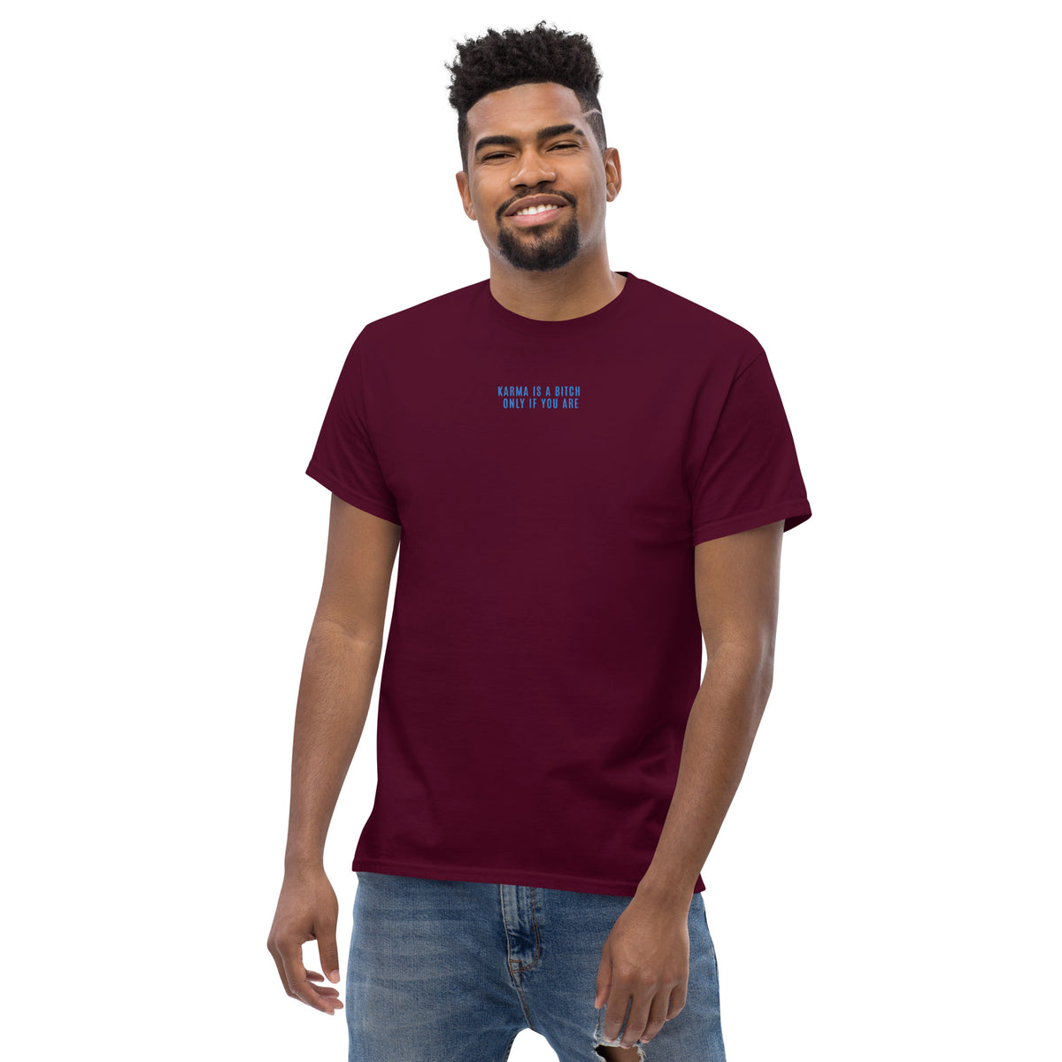 KARMA IS A BITCH ONLY IF YOU ARE ... Embroided Unisex classic tshirt –  MINTxPRINT